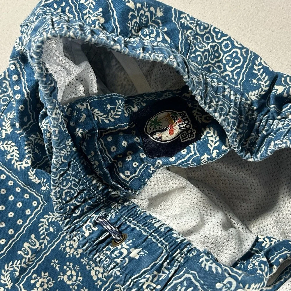 Reyn Spooner Kaimana Bandana Swim Trunks Men's M‎ Blue Mesh Lined 6